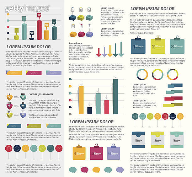 Collection of flat infographics elements. Colorful set template ...