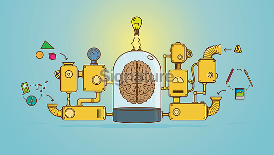 Creative machine for a bright idea 이미지 (483555916) - 게티이미지뱅크