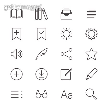 E-book reader thin icons (536893575) 아이콘, 무료 아이콘 - 게티이미지뱅크