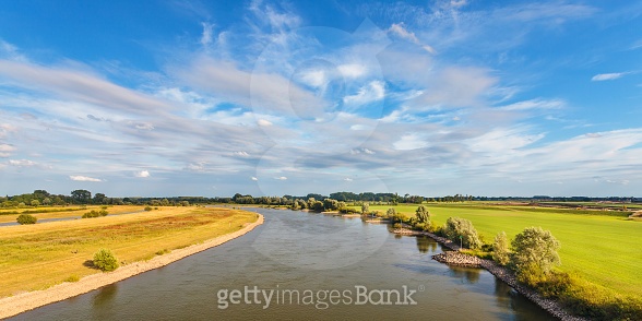 The old Dutch river IJssel in the province of Gelderland (496875472 ...