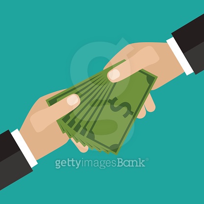 Buisness man hand give gold coin 이미지 (498460630) - 게티이미지뱅크