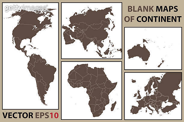 Blank Maps of Continent 이미지 (496437610) - 게티이미지뱅크