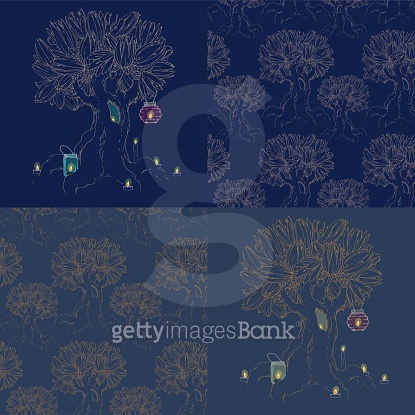 Set of 4 seamless textures Magic tree and candles 이미지 (468837748) - 게티이미지뱅크