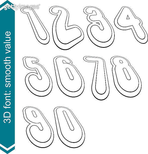 Round Letters Rotation Number 3d retro numbers in rotation, stylish vector numeration design. 이미지 ...