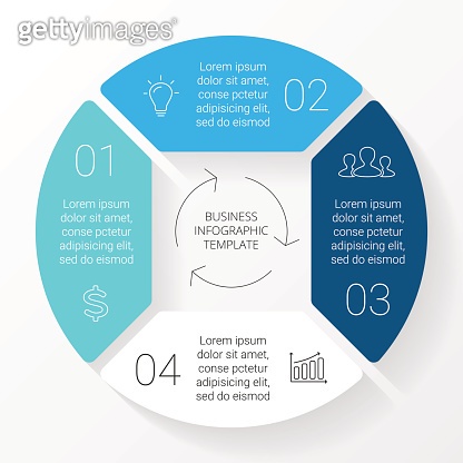 Cycle Line Layout Example Vector circle lines infographic. Template for cycle diagram, graph ...