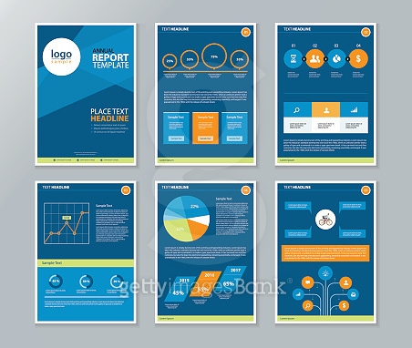 page layout template for report and brochure with info graphic 이미지 ...