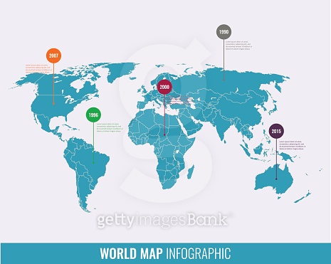 World map infographic template. All countries are selectable 이미지 ...