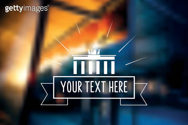 vintage berlin icon on blurred night background 이미지 (509478846) - 게티이미지뱅크