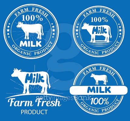 Set of vector farm logos templates with cow and milk 이미지 (588992134 ...