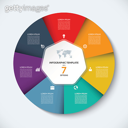 Vector infographic circle template. Business concept with 7 options 이미지 ...