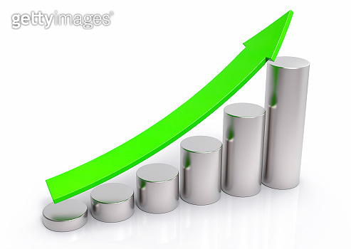 3D Isolated Sales Increase Concept Background 이미지 (500734200) - 게티이미지뱅크