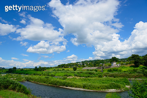 Tenryu river and Landscape of IIda in Nagano, Japan 이미지 (625459792