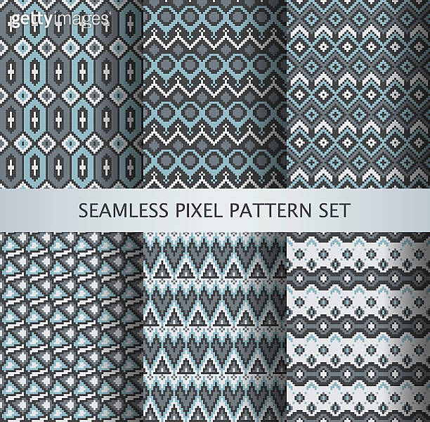 Collection of pixel seamless patterns with stylized Greenland national ...