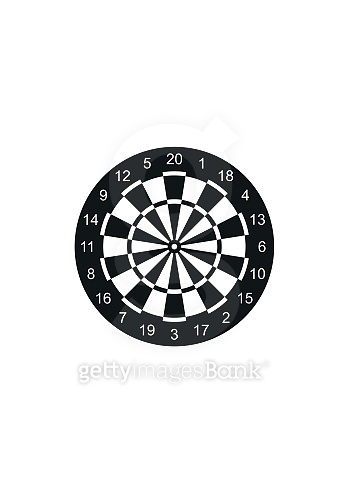 Classic dart board target icon isolated on white background. Vector ...