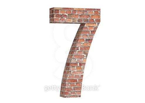 3D Illustration 7 Brick Font 3D Rendering (639419346) 일러스트, 무료 일러스트 ...