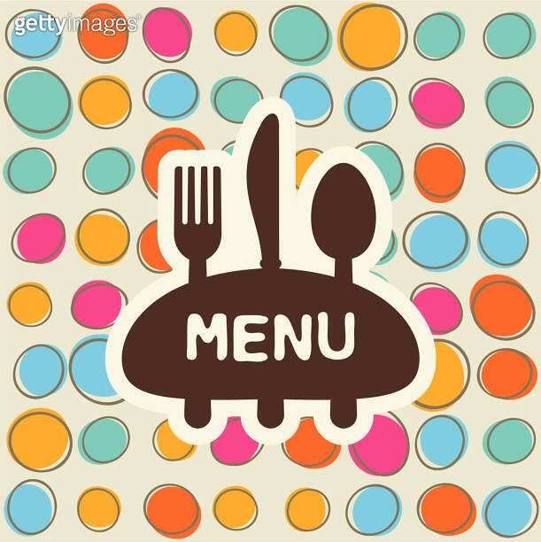 Fork, spoon and knife, tag for text. Flat design 이미지 (877417608) 게티이미지뱅크