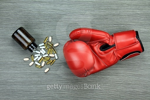 Punch away the illness, boxing gloves and drug capsules. Create your ...