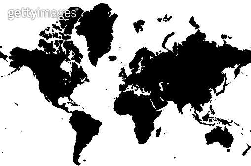 Basic World Map - Vector Shape (869946426) - 게티이미지뱅크