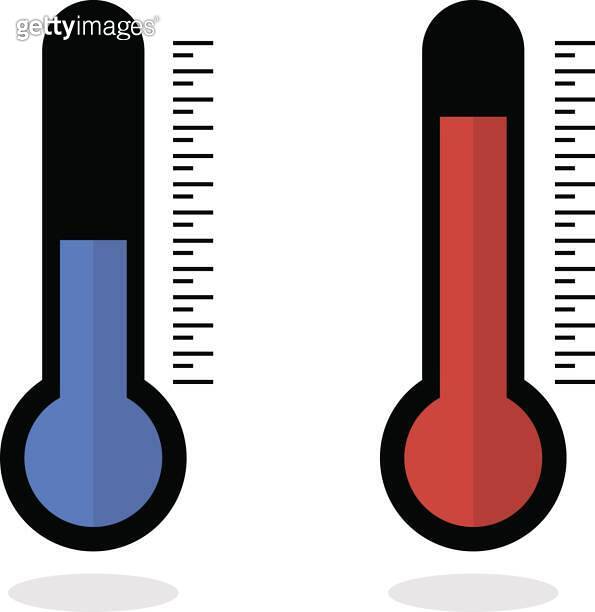 Temperature symbol. Thermometer icon. Measuring hot and cold