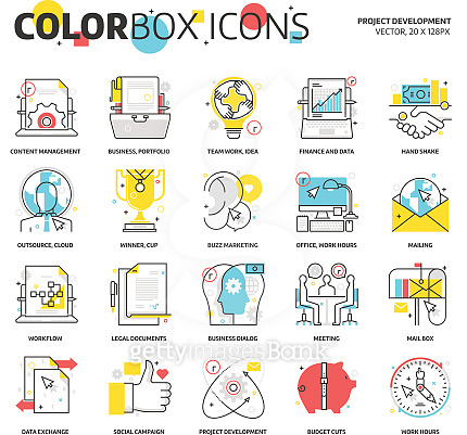 Color box icons, project development backgrounds and graphics 이미지 ...