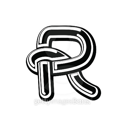 Letter R Celtic font. norse medieval ornament ABC. Traditional ancient ...