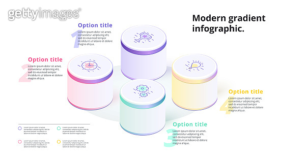 Business 4 step process chart infographics with 3d columns. Circ 이미지 ...