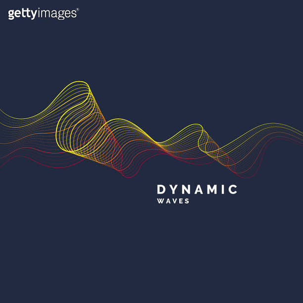 Vector abstract background with a colored dynamic waves, line and ...