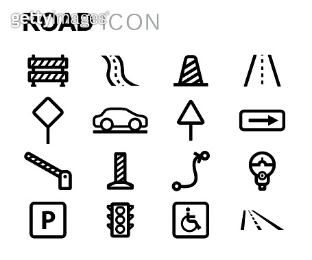 Vector line road icons set (660297064) 아이콘, 무료 아이콘 - 게티이미지뱅크