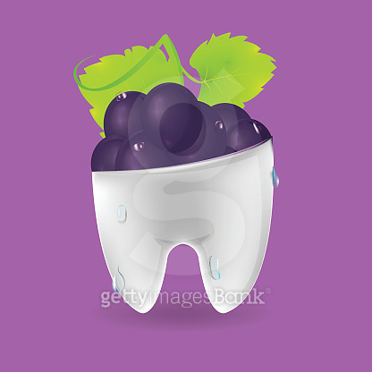 Grape Tooth Mixed Dental Symbol Vector (653871678) - 게티이미지뱅크