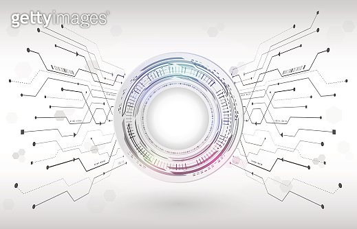 Radial Computer Design Abstract digital hi tech technology concept. Radial computer innovation ...