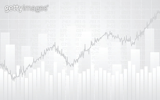 abstract financial chart with line graph and numbers in stock market on ...