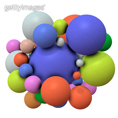 Multiple spheres clustered in the center. 이미지 (878879952) - 게티이미지뱅크