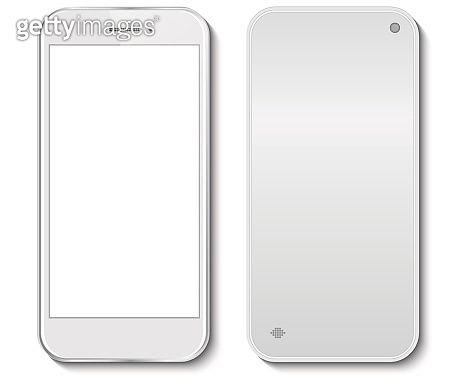 White Mobile Phone front and back side vector illustration 이미지 ...