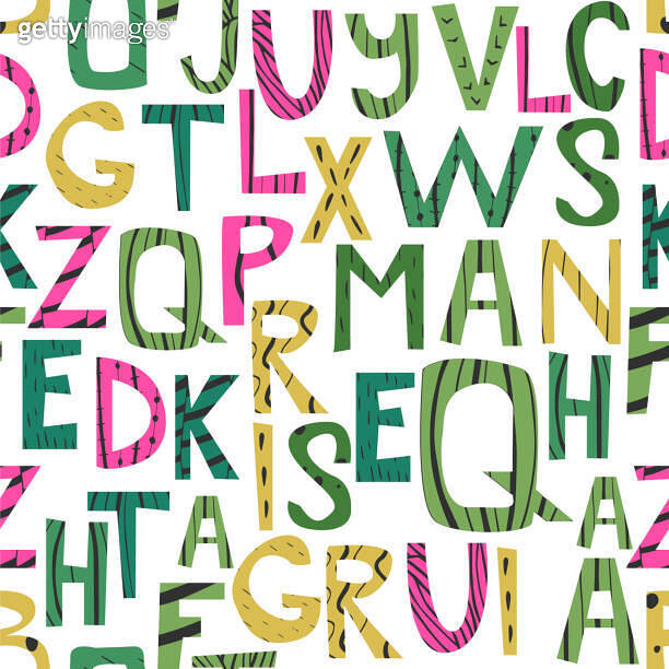 Hand drawn letter pattern 이미지 (866862928) - 게티이미지뱅크