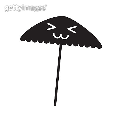 beach umbrella kawaii character 이미지 (814183996) - 게티이미지뱅크
