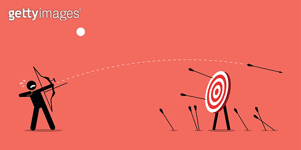 Failing Target Failing to hit the target. 이미지 (847506210) - 게티이미지뱅크