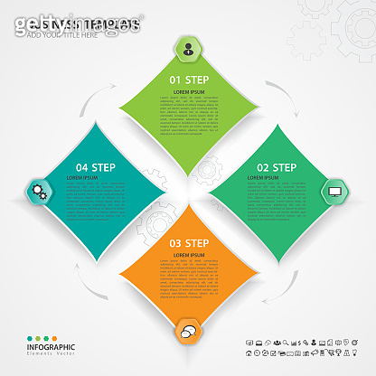 Infographic Elements template vector, 3d diagram with 4 steps, Flow ...