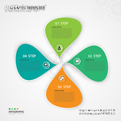 Infographic Elements template vector, 3d diagram with 4 steps, Flow ...