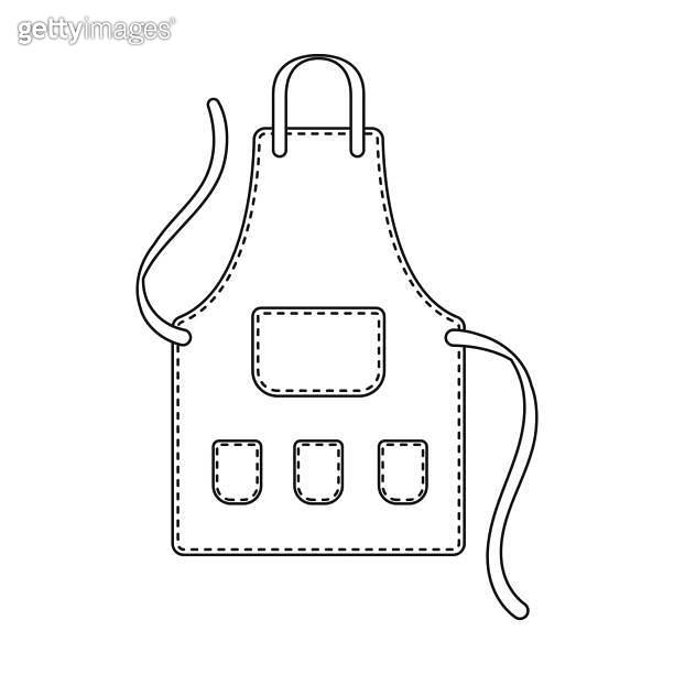 Apron of a hairdresser with pockets.Barbershop single icon in outline