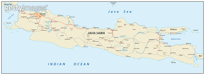 Vector road map of the Indonesian island java (925179754) 일러스트, 무료 일러스트 ...