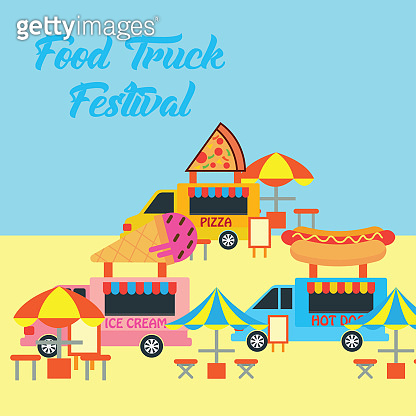 food truck festival banner and poster. vector illustration 이미지