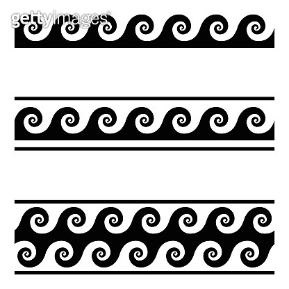 Running dog pattern, a seamless meander design over white (998373492 ...