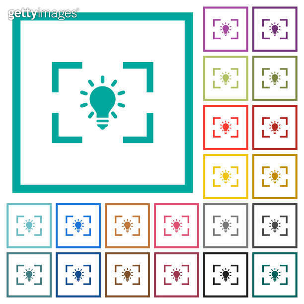 Camera white balance tungsten mode flat color icons with quadrant