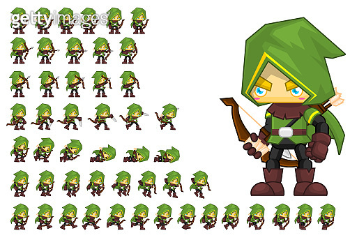 Archer Character Sprites (904709714) - 게티이미지뱅크