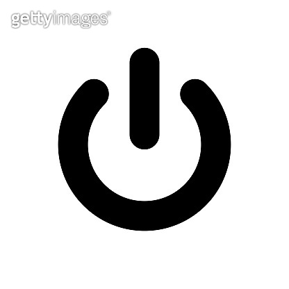 Power button icon. Black, minimalist icon isolated on white background ...