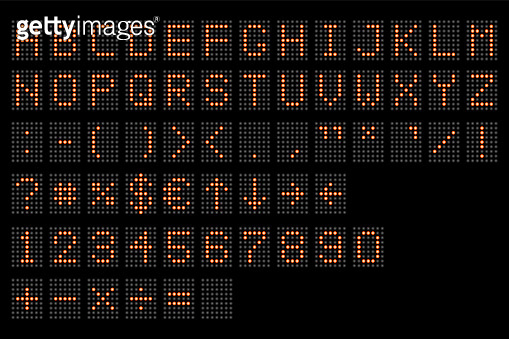 Led digital alphabet. Electronic number and alphabet digital display ...