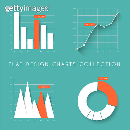 Production Chart Vector Set of vector flat design statistics charts and graphs 이미지 (901801732 ...