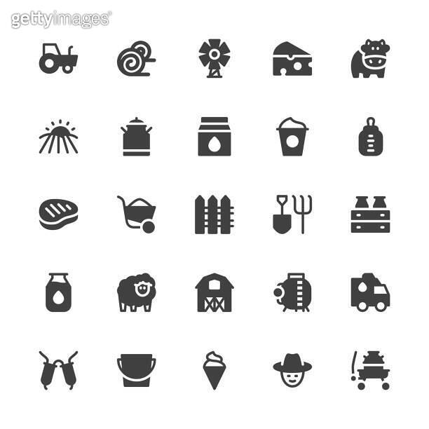 Dairy Farm Icons - Gray Series 이미지 (1024712588) - 게티이미지뱅크