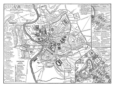 Old map showing Rome arround 1st century BC (1025970712) 일러스트, 무료 일러스트 ...