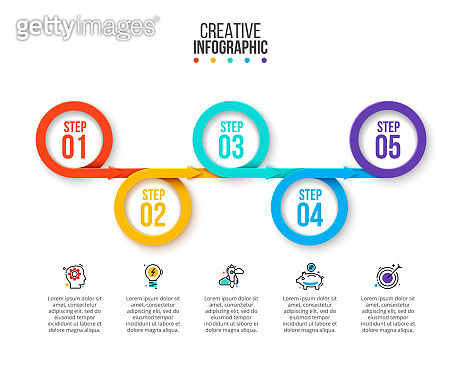 Vector rings with arrows for infographic. Business data visualization ...